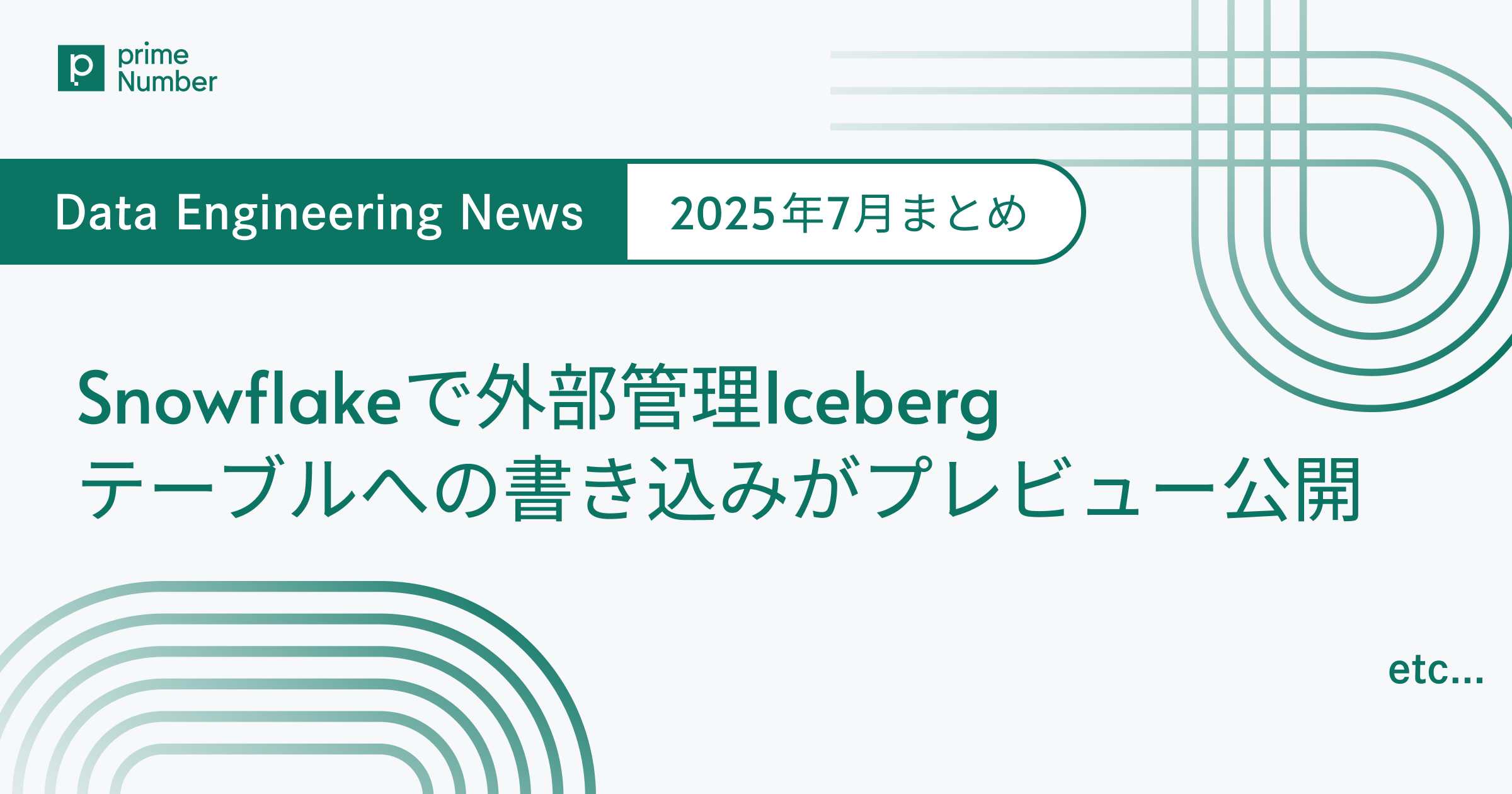 Snowflakeで外部管理Icebergテーブルへの書き込みがプレビュー公開　Data Engineering News 2025年7月まとめ