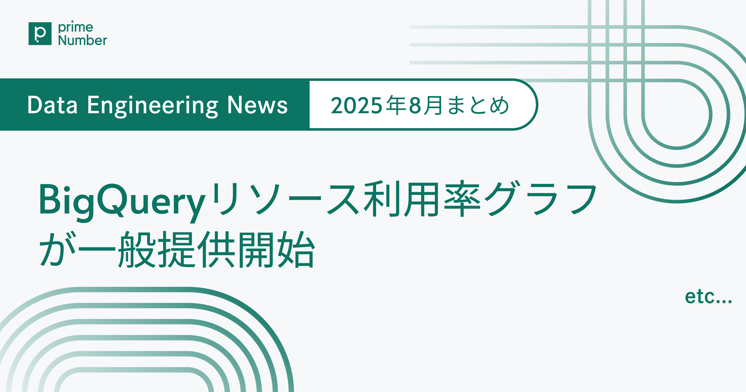BigQueryリソース利用率グラフが一般提供開始　Data Engineering News 2025年8月まとめ
